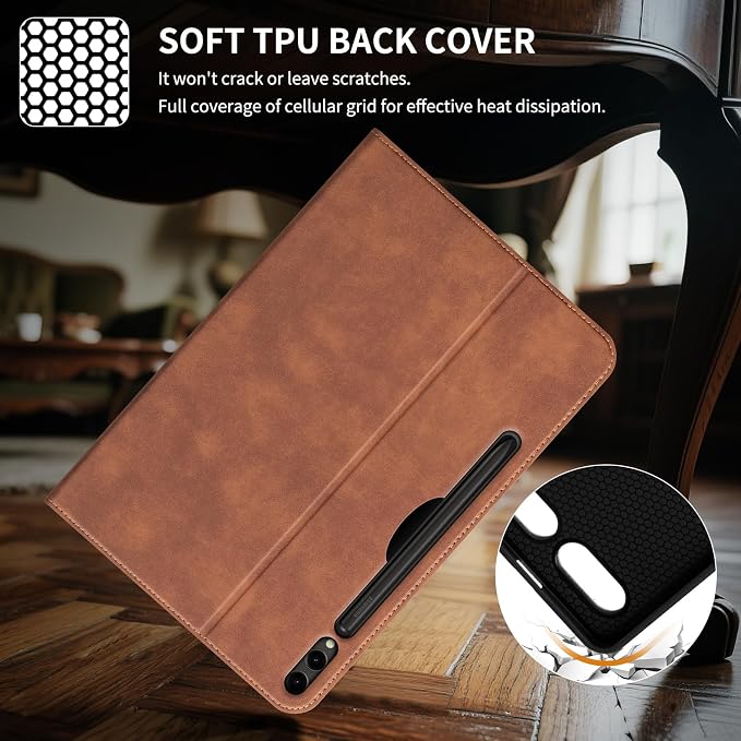 Case for Samsung Galaxy Tab S10 Lite/S10 FE/S9 FE/S9 10.9/11 | Microfiber Leather Protective Cover with S Pen HolderSmart Folio Auto Sleep/WakeAdjustable StandShockproofSlimBlack