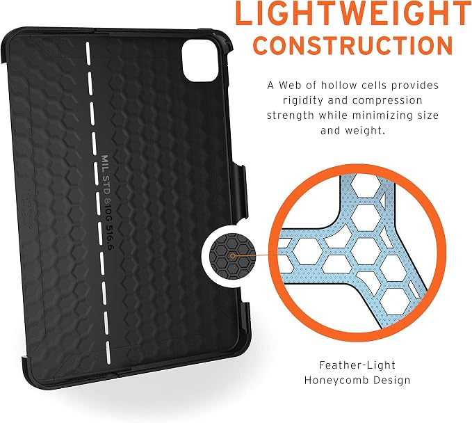 URBAN ARMOR GEAR UAG iPad Pro 12.9-inch (4th Gen 2020) Case Slim Heavy-Duty Tough Military Drop Tested Rugged Protective Cover with Apple Pencil Holder (Requires Smart Keyboard Folio) Scout Black