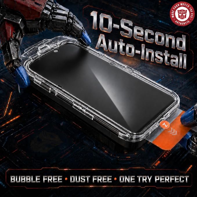Transformers Licensed iPhone 15 Screen Protector | Impact Resistant Scratch Resistant Bubble-Free Install Smooth Touch Fit 365-Day Warranty