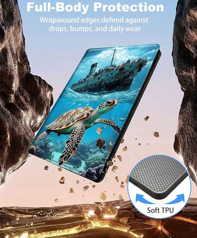 for iPad 11th Generation (A16 2025) 11 / iPad 10th Gen 10.9 2022 Case 360° Rotating PU Leather Stand Cover with Auto Sleep/Wake Shockproof TPU Backl Raccoon Perched