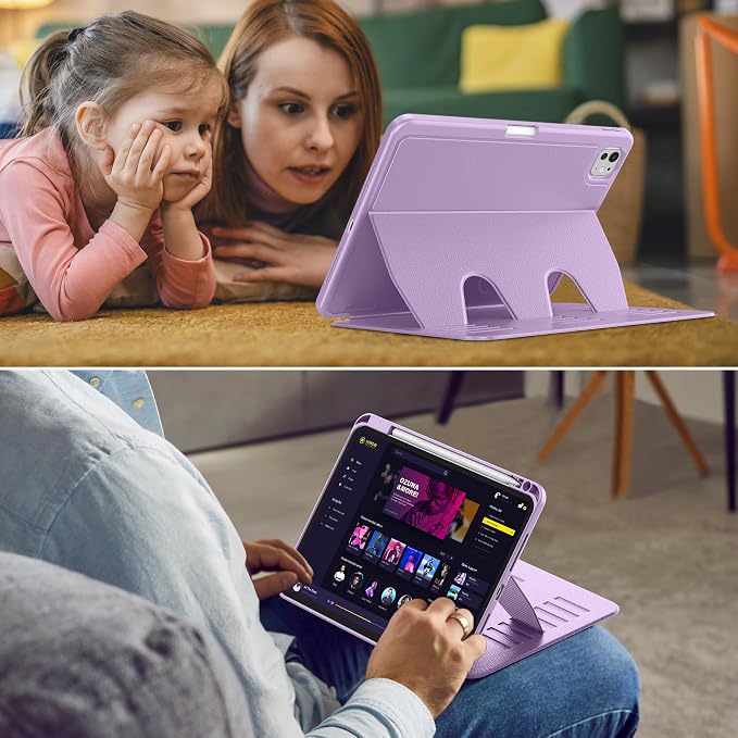 VIKESI Case for iPad Pro 11 inch (M5/M4) 2025/2024Multiple Angles Magnetic Stand CoverShockproof BackPencil Holderand Auto Sleep/WakeBlack