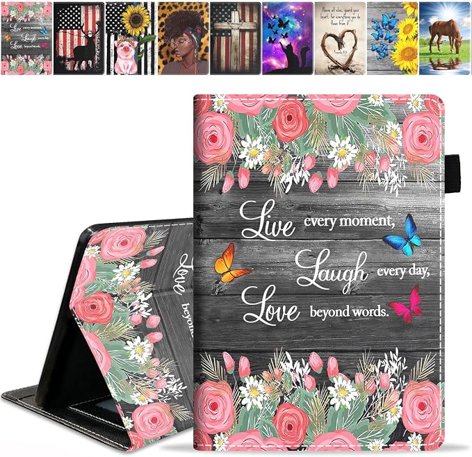 Case for Amazon Kindle Fire HD 10 &amp Fire HD 10 Plus Tablet (11th Generation 2021 Release) Premium PU Leather Stand Cover with Smart Auto Wake American Flag Deer