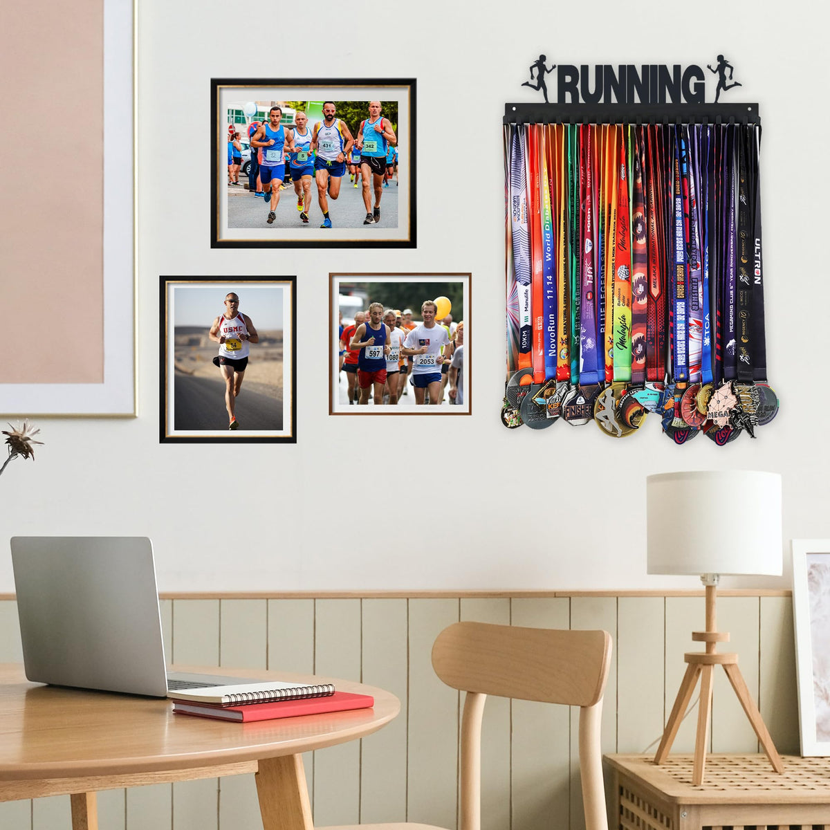 Goutoports Medal Hanger Display 60+ Medals Holder - Running 2