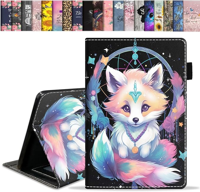 Case for Amazon Kindle Fire HD 10 Tablet 10.1 (9th/7th Generation 2019/2017 Release) Slim Folding Stand Folio Cover with Card Slot &amp Auto Wake/Sleep - African American Girl