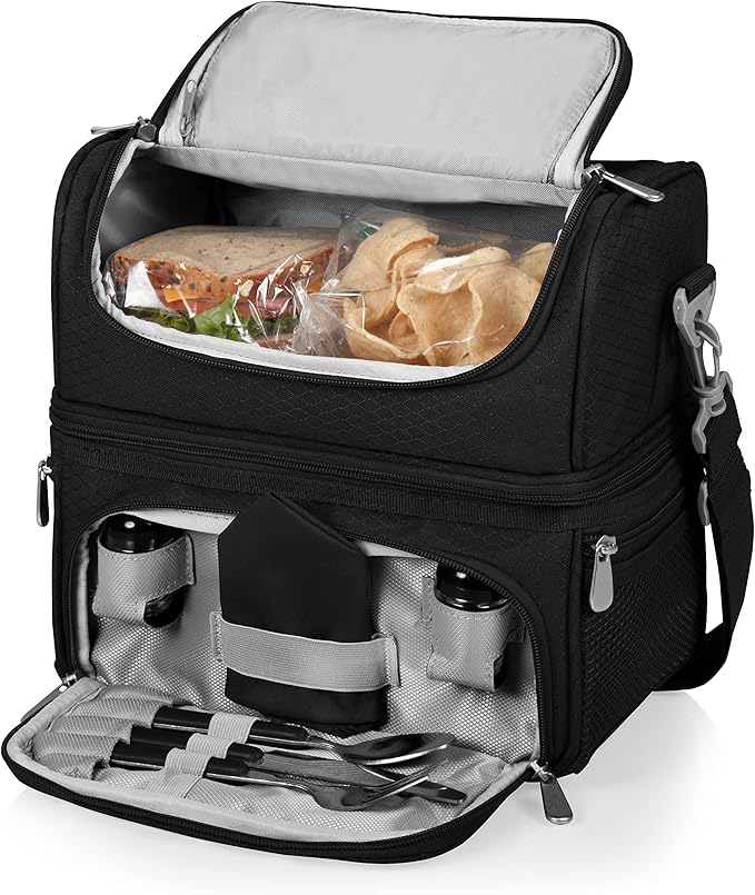 PICNIC TIME NCAA Nebraska Cornhuskers Pranzo Lunch Bag - Insulated Lunch Box with Picnic Set - Lunch Cooler Bag