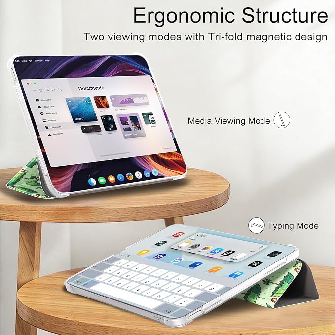 case for ipad 11th Generation11 Inch 2025 (A16 Chip) &amp 10th Gen 10.9 Inch 2022 - Slim Scratch-Resistant Hard PC Translucent Back Shell Smart Cover Wake/Sleep FunctionBlack Bow