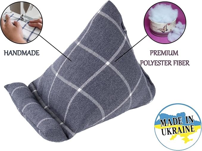 Handmade Phone Pillow Holder - The Wedge Mobile Device Stand - Fabric Phone Stand for All iPhones All Smartphones! 7 x 6.1 x 5.5 Inches (ABC)