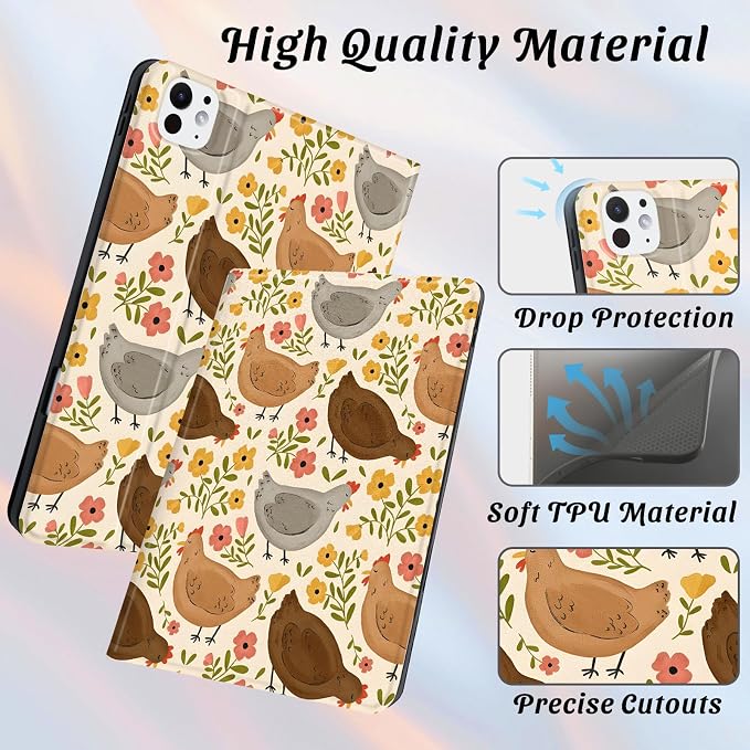 Cute Maple Bear Case for 10.2 iPad 2019/2020/2021(7th/8th/9th Gen) with Pencil Holder Auto Wake/Sleep Leather Soft TPU Back Cover for Women Girls