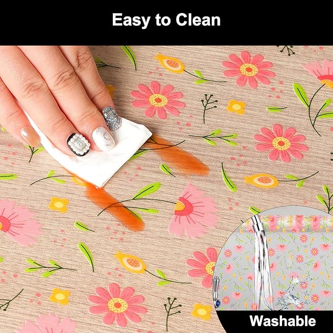 Cooyes Shelf Liner – Premium Non-Adhesive Cabinet & Drawer Liner for Kitchen – Waterproof Shelf Paper with Modern Pattern – Durable EVA Cabinet Mat – Easy to Cut （12" W x 240" L）