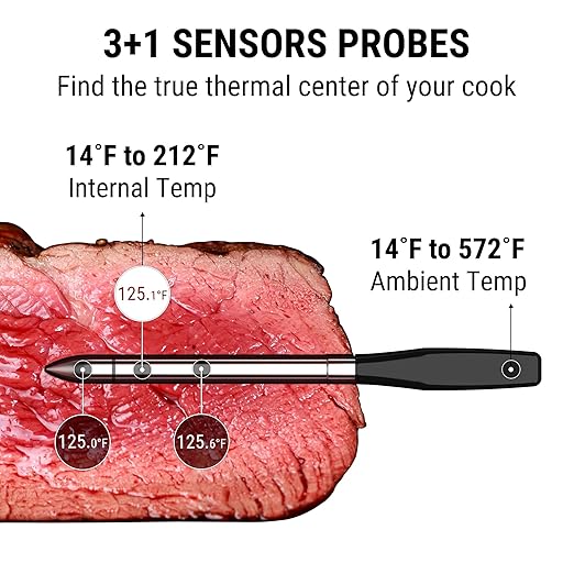ThermoPro WiFi Bluetooth Wireless Meat Thermometer Digital, Unlimited Range,Detachable Thiner Meat Probe & Standalone Base,1050°F Heat Resistance,Food Thermometer for Cooking Grill Smoker Oven Fryer