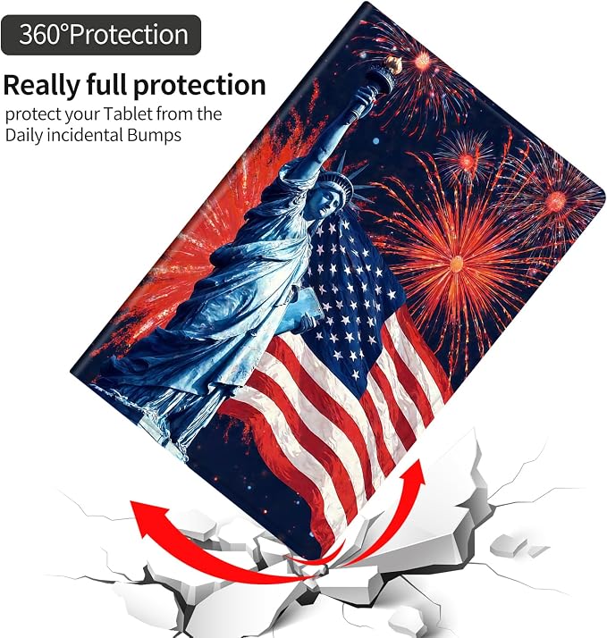DEGDFSGR for Amazon Fire HD 10 Tablet 10 Plus Tablet Case (13th/11th Generation 2023/2021 Release) with Adjustable StandAuto Sleep/Wake for Kindle Fire 10 Case 10.1 inchAmerican Flag Sunflower Cross