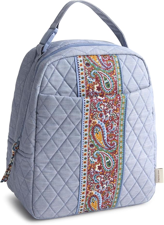 Premium Cotton Large Lunch Bag, Chambray, One Size