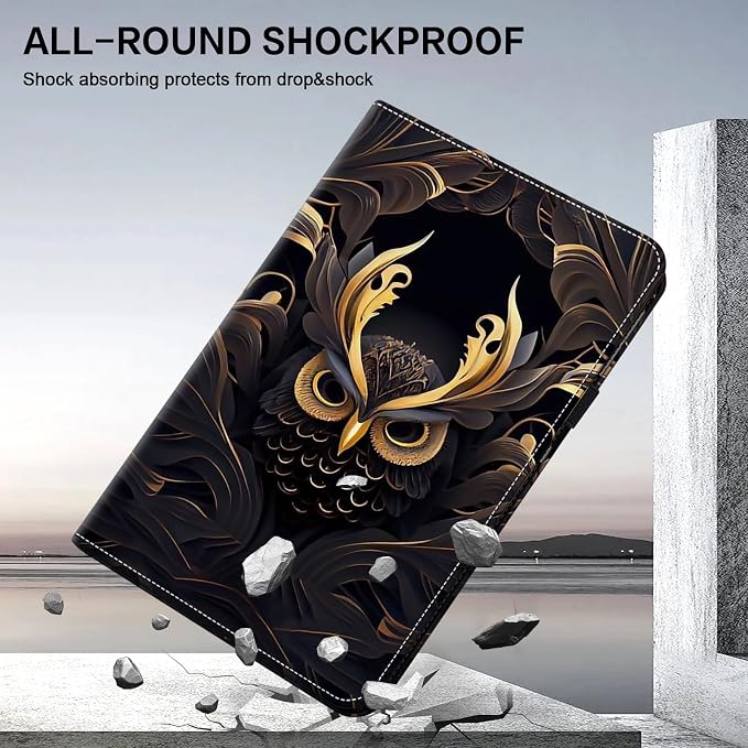 ALILANG Case for Kindle Fire HD 10 &amp 10 Plus Tablet (13th/11th Generation 2023/2021 Release) 10.1 Shockproof Folding Stand Cover for Amazon Fire Hd 10 Tablet Case-Basalt Eagle