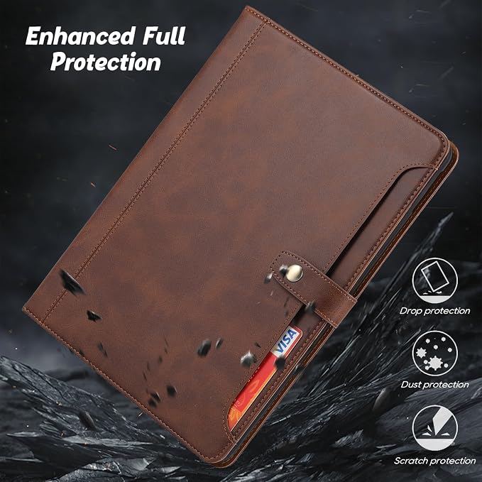 Flip Case for Apple iPad 10.2 9th 8th 7th Generation 2021/2020/2019 Pencil Holder Smart Cover Auto Sleep Wake Protective Documents Pocket Stand Snap Closure Case for iPad 10.2 Inch Black