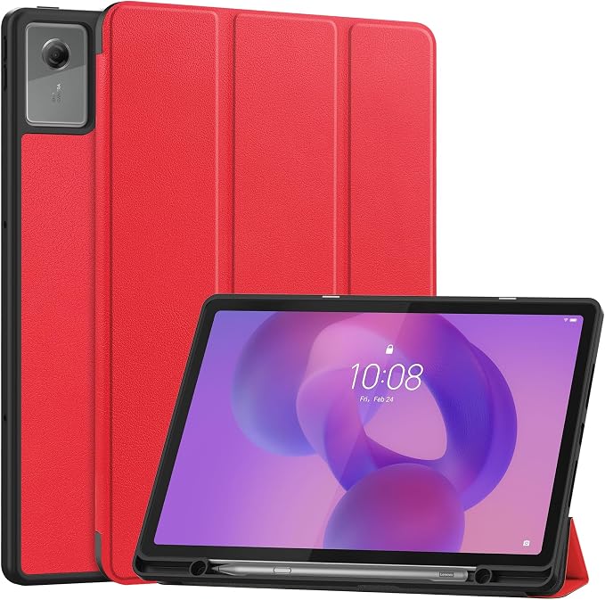 YRH for Idea Tab Pro 12.7 inch Case 2025 with Pen Holder Soft TPU Back Tablet Cover Case with Auto/Sleep (Black)