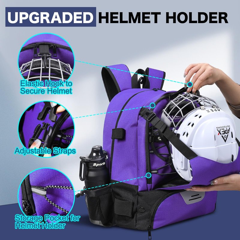 Apex Outdoors Lacrosse Bag, Large Lacrosse Backpack with Two Stick Holders