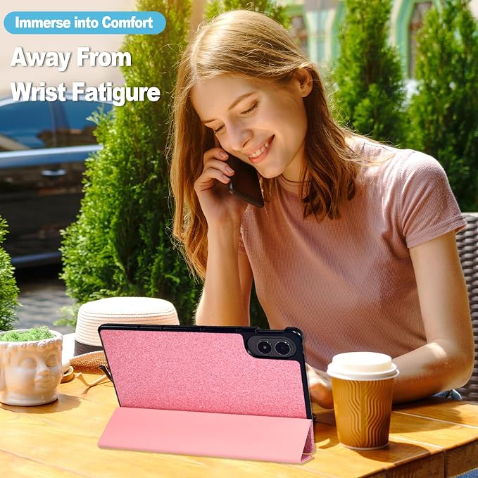 Caweet Case for Xiaomi Redmi Pad 2 PRO 12.1 Inch 2025 Released Lightweight Hard Back Shell Tri-Fold Stand Cover with Auto Sleep/Wake Almond Blossom