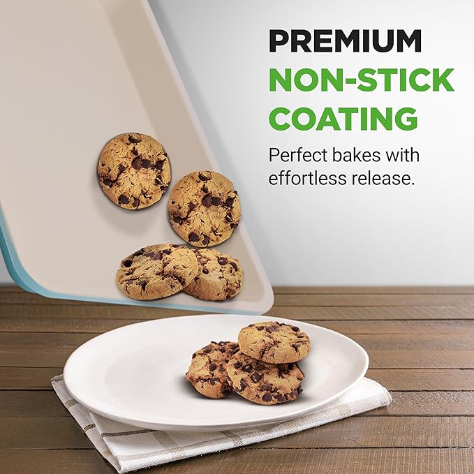 NutriChef 6 Pc Nonstick Baking Pan Set, Ceramic Bakeware Set - Turquoise