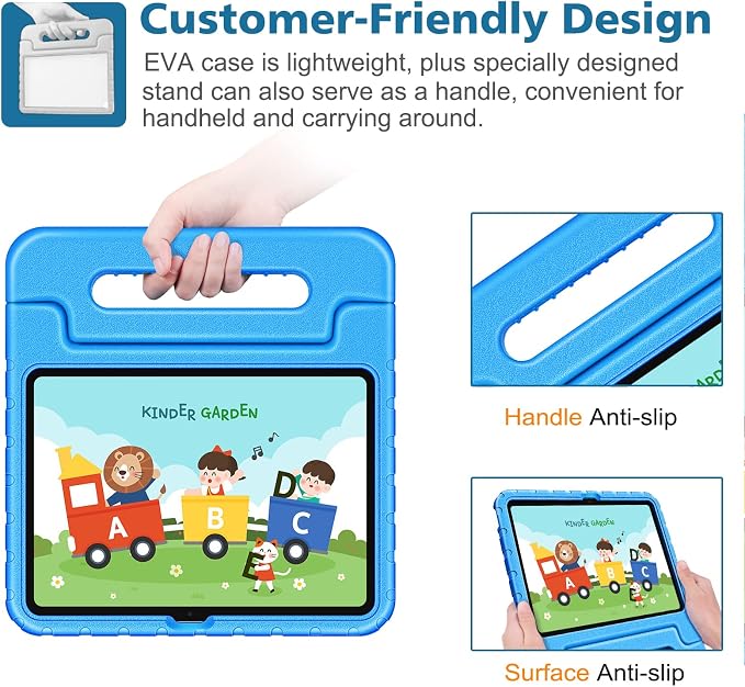 Fintie Kid-Friendly Case for iPad (A16) 11th Gen 11-inch iPad 10th Gen | for iPad 10th Generation 10.9 EVA Foam Lightweight Shockproof Handle Stand Cover Pencil Holder for Girls &amp Boys Blac