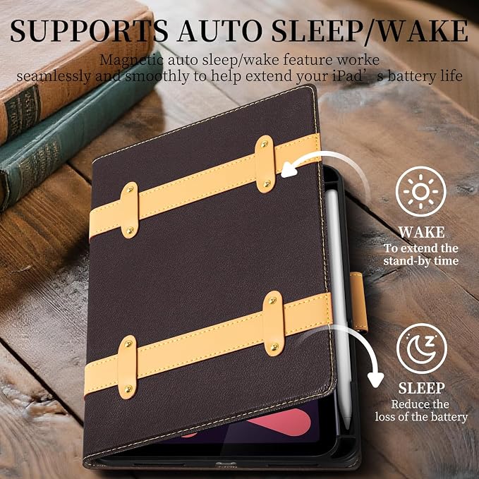 Case for iPad mini 7 (A17) ProiPad mini 7th/6th Gen (2024/2021) | Microfiber Leather Folio Cover with Adjustable Multi-angle StandAuto Sleep/WakeShockproof Protection CaseBlack