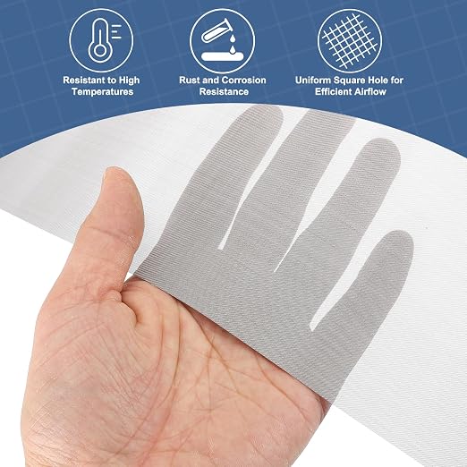 uxcell 120 Mesh 118" x 16" Woven Wire Mesh, 304 Stainless Steel Air Vent Filter