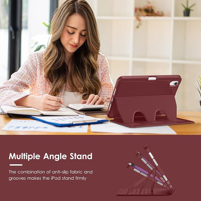VIKESI Case for iPad mini 7 (A17 Pro) and iPad mini 6Multiple Angles Magnetic Stand CoverShockproof Soft BackPencil Holderand Auto Sleep/WakeBlack