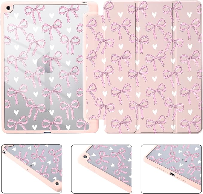 Joyland Leopard Print for iPad 10th Generation Case 10.9 inch 2022/iPad (A16) 11th Gen 11 2025Built-in Pencil Holder with Shockproof Cover Clear Transparent Back Shell Auto Wake/SleepBlack