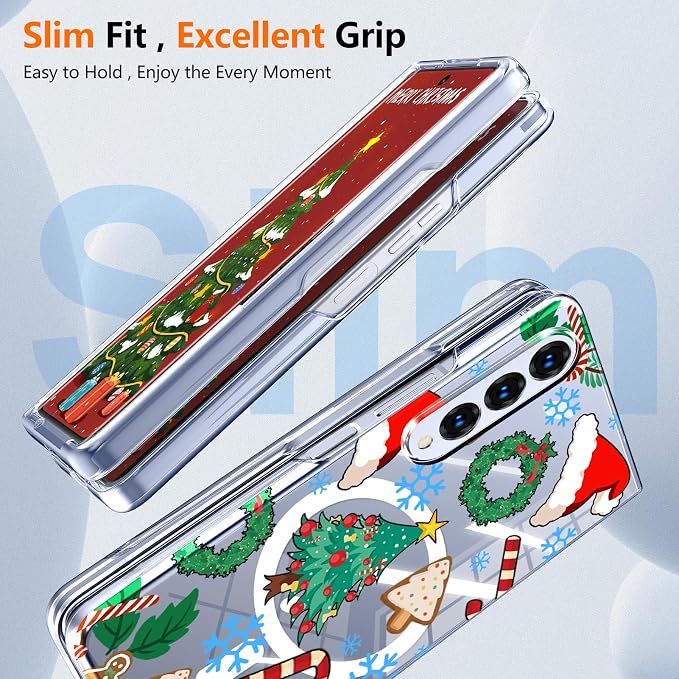 for Galaxy Z Fold4 CaseBuilt-in Magnet CircleWireless Charging | Military-Grade Shockproof case Cover for Samsung Galaxy Z Fold4Anagallis
