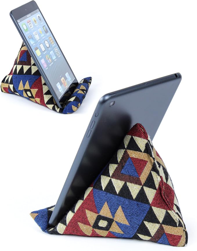 Handmade Phone Pillow Holder - The Wedge Mobile Device Stand - Fabric Phone Stand for All iPhones All Smartphones! 7 x 6.1 x 5.5 Inches (ABC)