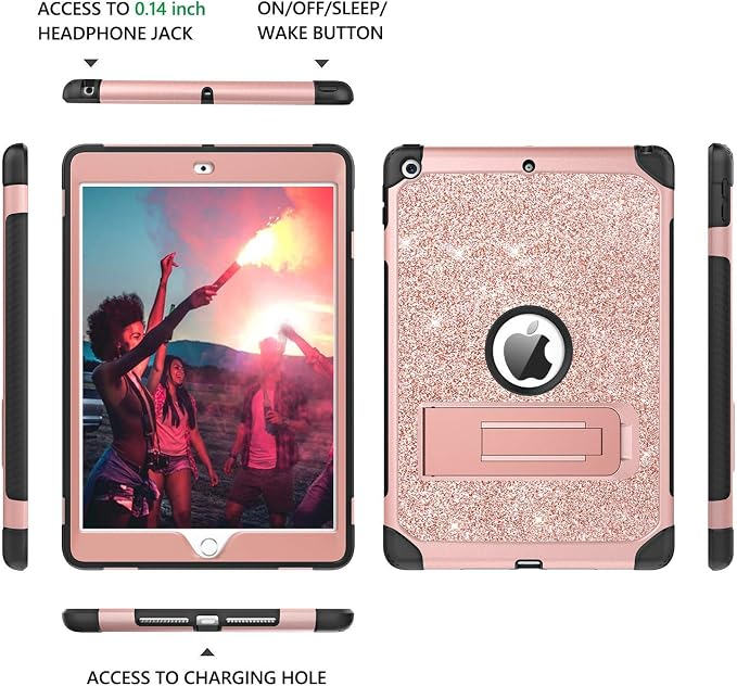 BENTOBEN for iPad 9th Generation Case iPad 8th Generation Case iPad 7th Generation Case iPad 10.2 2021/2020/2019 Case Glitter Sparkly 3 Layers Shockproof Kickstand Protective Tablet Cover Rainbow