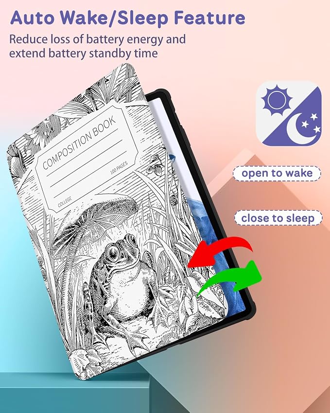 Wazzasoft for Samsung Galaxy Tab S7/S7 Plus/S8 Plus Case - 12.4 Inch Folio Cover with Pencil Holder - Women/Girl Cute Girly Black Flower Unique Design - Rotating Tablet Case
