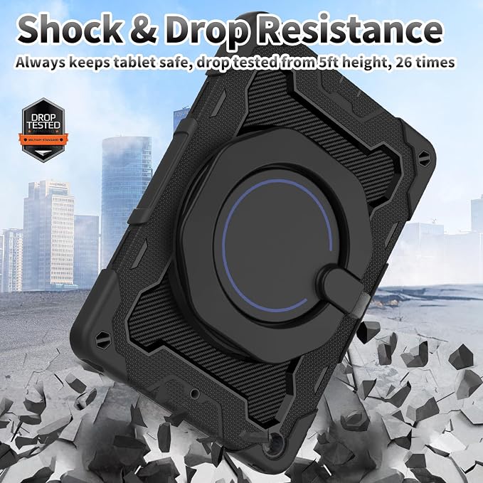 for iPad 9th 8th 7th Generation Case(iPad 10.2 inch) for Kids | 15ft Drop Protection Rugged with 360 Kickstand Handle Shoulder Strap，HD Screen Protector，Shockproof (2021/2020/2019 Release)