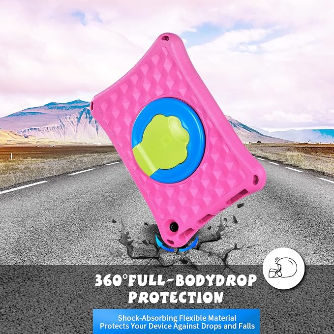 All-New Fire HD 10 Tablet Case for Kids(2023 Release)Incompatible with iPad SamsungLight Weight Shock Proof Handle Friendly 360 Rotating Grip Stand Kid-Proof Case (Green)
