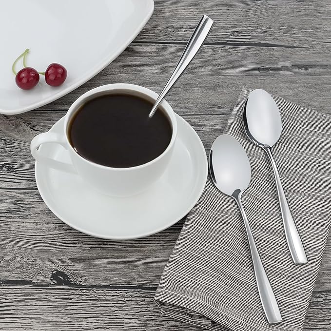 HOMMP 16-Piece Stainless Steel Dessert Spoons