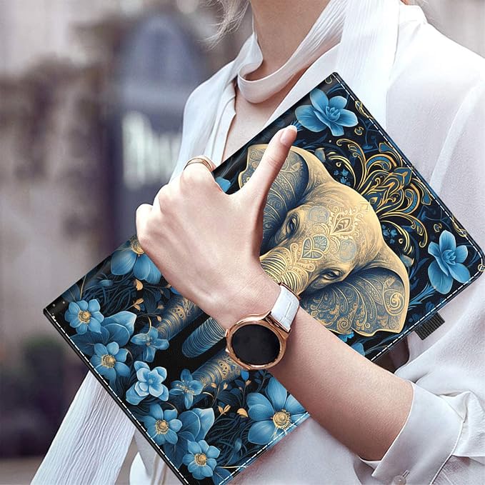 Case Fits Amazon Kindle Fire HD 8 &amp 8 Plus Tablet (12th Generation/10th Generation 2022/2020 Release) 8 Multi-Angle Smart Stand Cover Auto Sleep/Wake Space Corgi Dog