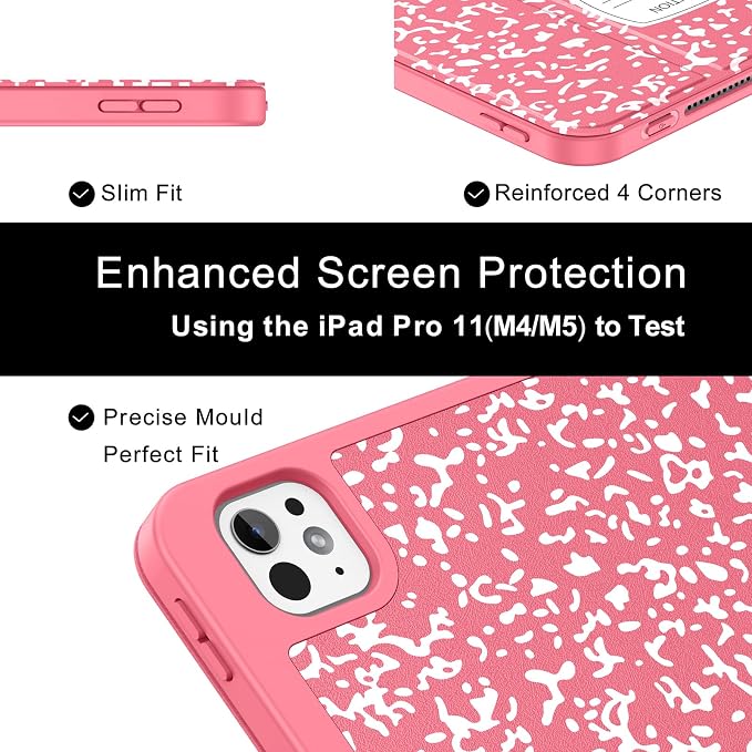 Soke Case for iPad Pro 11 Inch (M5 2025/M4 2024) - Book Black | Built-in Apple Pencil Slot Auto Sleep/Wake Lightweight Protective Cover