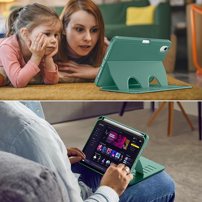 VIKESI Case for iPad mini 7 (A17 Pro) and iPad mini 6Multiple Angles Magnetic Stand CoverShockproof Soft BackPencil Holderand Auto Sleep/WakeBlack