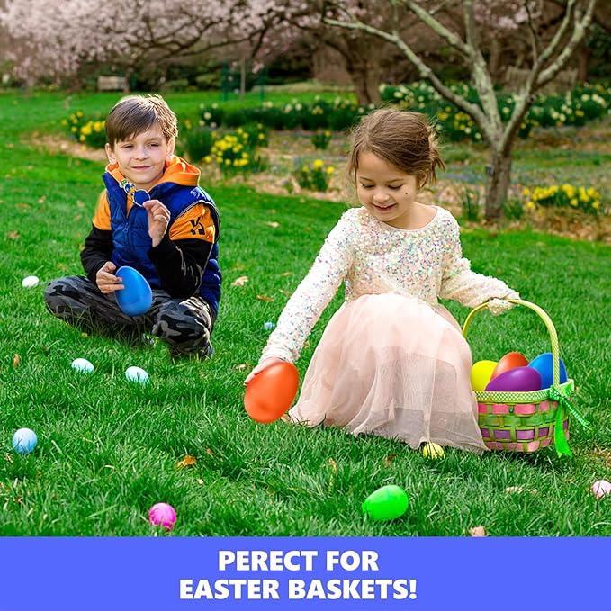 UNGLINGA 4 Jumbo Easter Basket Stuffer Surprise Eggs, 6 Science Experiments for Kids, Easter Toys Gift Idea for Boys and Girls Party Favor Educational STEM Activities Kit