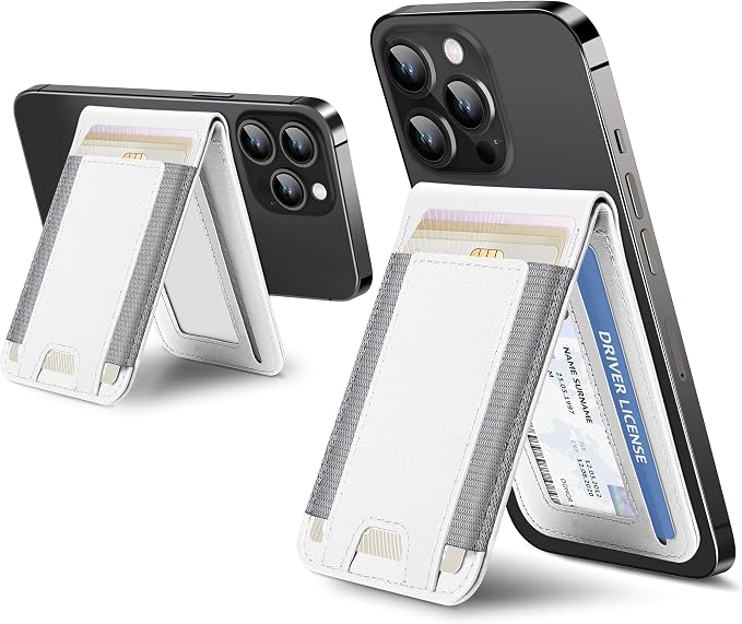 ExtreLife 2-in-1 Magsafe Wallet Adjustable Stand Open ID Window Magnetic Wallet for iPhone 17/16/15/14 Pro Max/14 Pro/14 Plus/13/12 Series 9 Cards Holder Vegan Leather Black