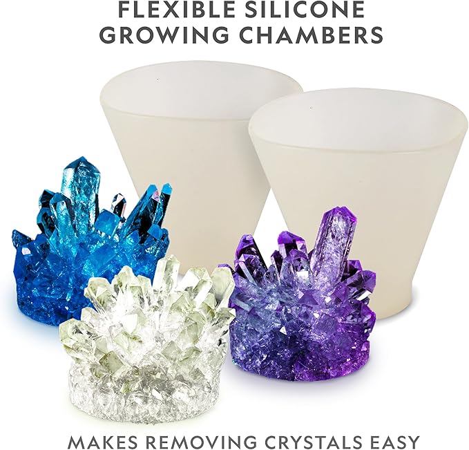 National Geographic Mega Crystal Growing Kit for Kids- Grow 6 Crystals with Light-Up Stand, Science Gifts for Kids 8-12, Crystal Making Experiment, Science Kit for Girls and Boys (Amazon Exclusive)