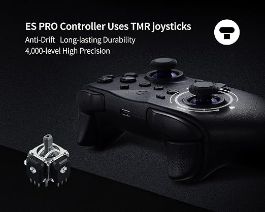 GuliKit ES PRO Fastest Wireless Controller – TMR Anti-Drift&Anti-Snapback Joysticks, Lowest Wireless Latency 3.25ms, Compatible with PC/Switch/Android/Switch 2 Wake-up,30h Battery, Gyro&Turbo for FPS