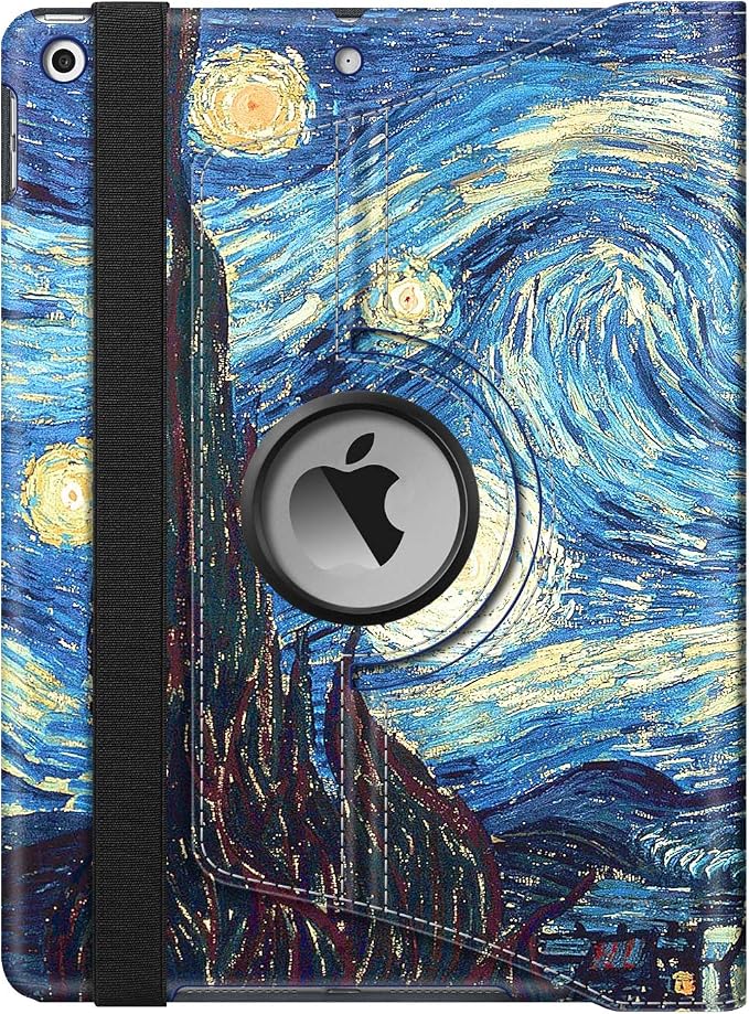 Fintie 360° Rotating Case for iPad 9th / 8th / 7th Generation 10.2 Inch | Swivel Stand Portrait &amp Landscape Viewing Shockproof Cover with Pencil Holder Auto Wake/Sleep Aqua Wave