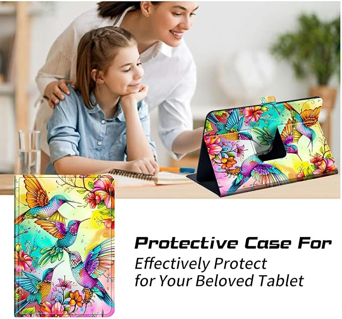 for Walmart Onn 10.1 2024 Onn 10.1 Gen 4 Universal Tablet Case 360 Degree Rotating Kickstand Protective Stand Case with Multiple Viewing PU Leather Shell Case Black Book Cat