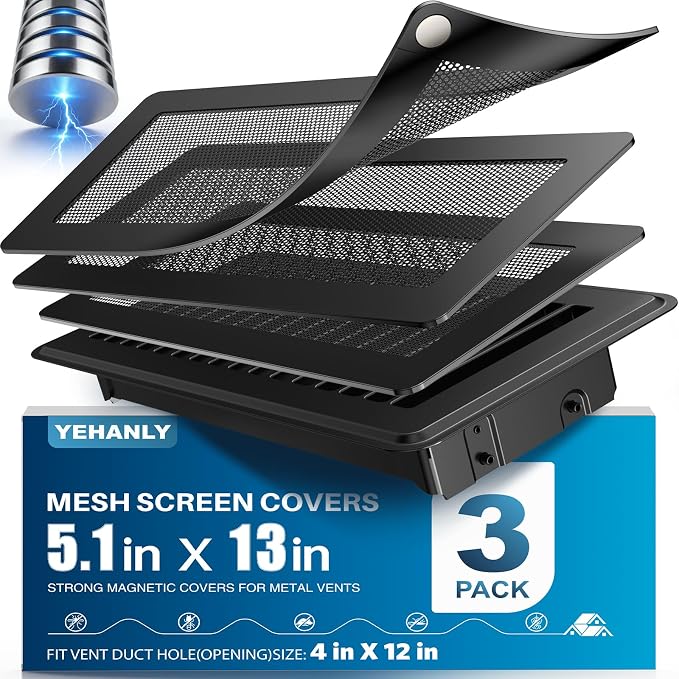 Magnetic Vent Covers with Vent Screen 5.1x13 Inch, Ceiling Air Vents to Block