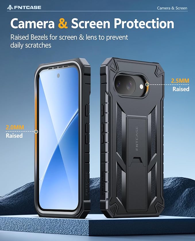 FNTCASE for 11 Pro XL Case Rugged Kickstand 2 Front Frames Black | Built-in Screen Protector 20FT Military-Grade Drop Protection Rugged Heavy Duty Shockproof Full Body Protective Cover