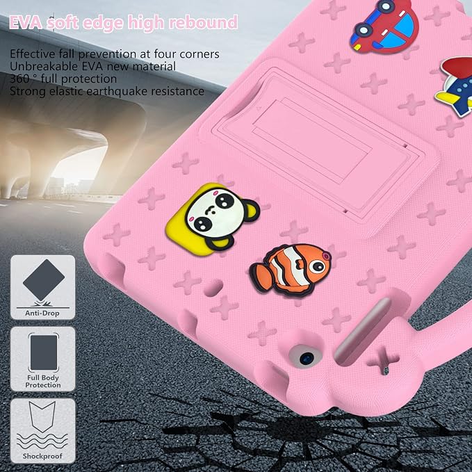 Kids Case for TCL Tab 8 LE 8.0 Inch (9137W/9132X) Full Body Protective Light Weight EVA Folding Handle Stand Shoulder Strap for TCL Tab 8 WiFi/TAB 8 LE/TAB 8 Plus LightBlue