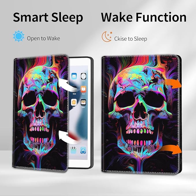 Case for iPad A16 11th Gen 11 Inch (2025) 10th Gen 10.9 Inch (2022) Model A3354 A3355 A3356 A2696 A2757 A2777 ，Slim Fit Standing Cover with Auto Sleep/Wake，Frog Playing Guitar