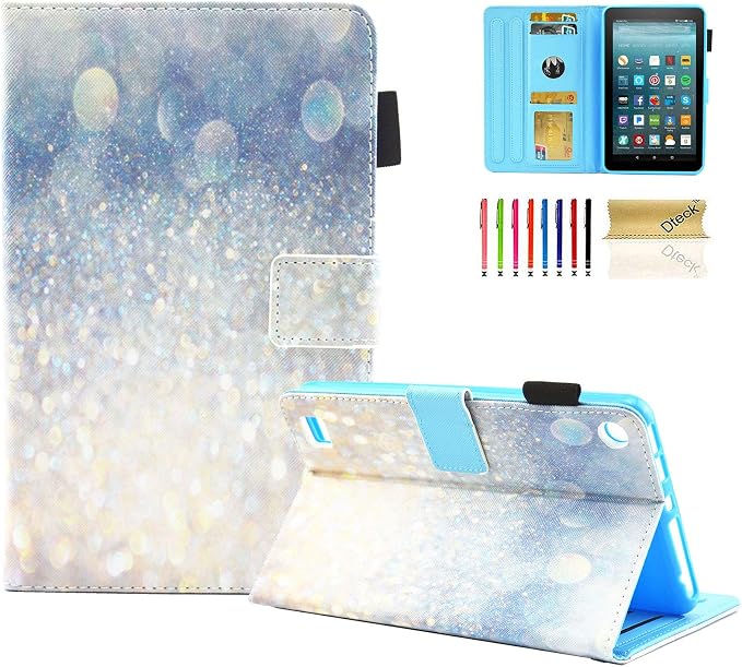 Case for Kindle Fire 7 TabletDteck Full Protective Flip Adjustable Stand Auto Wake/Sleep Smart Cover with Pencil Holder for Kindle Fire 7 Tablet 9th/7th/5th Generation 2019/2017/2015 ReleaseKing Dog