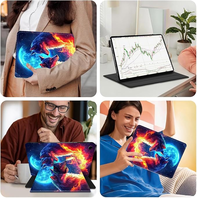 for Samsung Galaxy Tab A9 Plus Case 11 Inch 2024 2023 (SM-X210/X216/X218)360 Degree Rotating Smart Cover Case with Auto Sleep/Wake-Beautiful Highland Cow