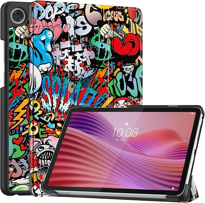 Smart Case for Lenovo Tab One / K9 8.7 Inch 2025 TB305XU/TB305FU Lightweight Trifold Stand Cover Auto Wake Sleep Blackish Green